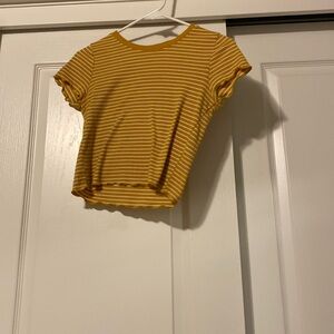 Cute yellow and white striped crop top